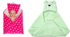 CTMKIDS Baby Wrap with Cushion Cap for Kids 74x84 cm  Pink & Baby Hooded Cum Wrap Blanket for Kids 92x66 cm  Sea Green