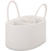 Comse Large Diaper Caddy Organizer For Girl Boy, Gift Basket, Car Diaper Caddy With Handles, Cotton Rope Diaper Basket, Baby Sho