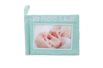 Pearhead Plush Photo Album, Baby Shower Registry Addition, Gender Neutral Baby Toy, 8.75x6.25x0.75 Inch