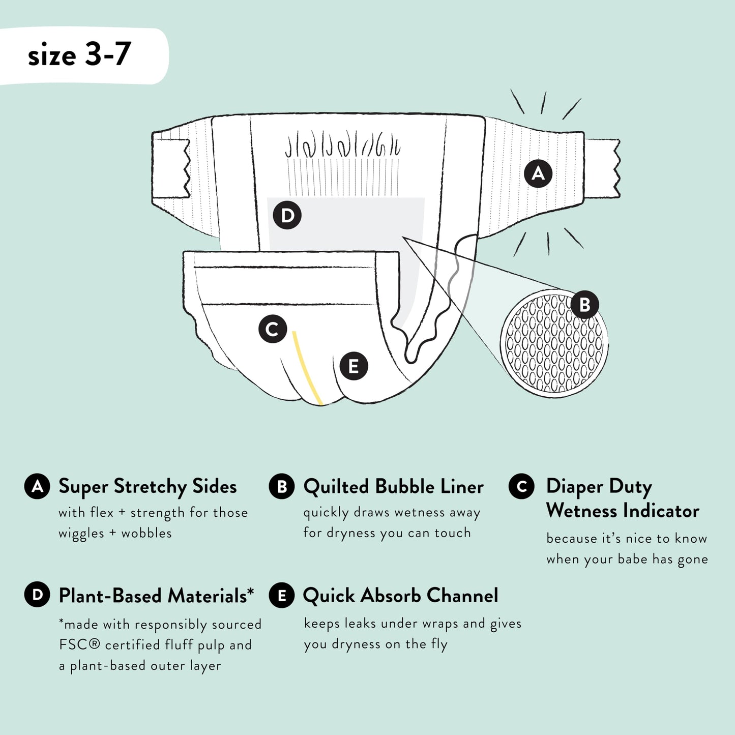 The Honest Company Clean Conscious Diapers | Plant-Based, Sustainable | Wild Thang + Flower Power | Club Box, Size 3 (16-28 Lbs)