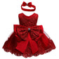 Baby Girl Ball Gown Dress Infant Birthday Party Christmas New Year Dresses Toddler Christmas (Red,6M)