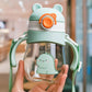 Playbury Kids Sipper Cup with Handle and Shoulder Strap, Baby Blue, BPA Free Silicone, 300 ml, Anti Spill Lock, 6Month+ (Green)