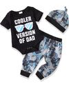 Nzrvaws Infant Baby Boy Clothes Baby Boy Outfits 12-18 Months Short Sleeve Romper Dinosaur Pants Set Black Cute 3Pc For Baby Boy