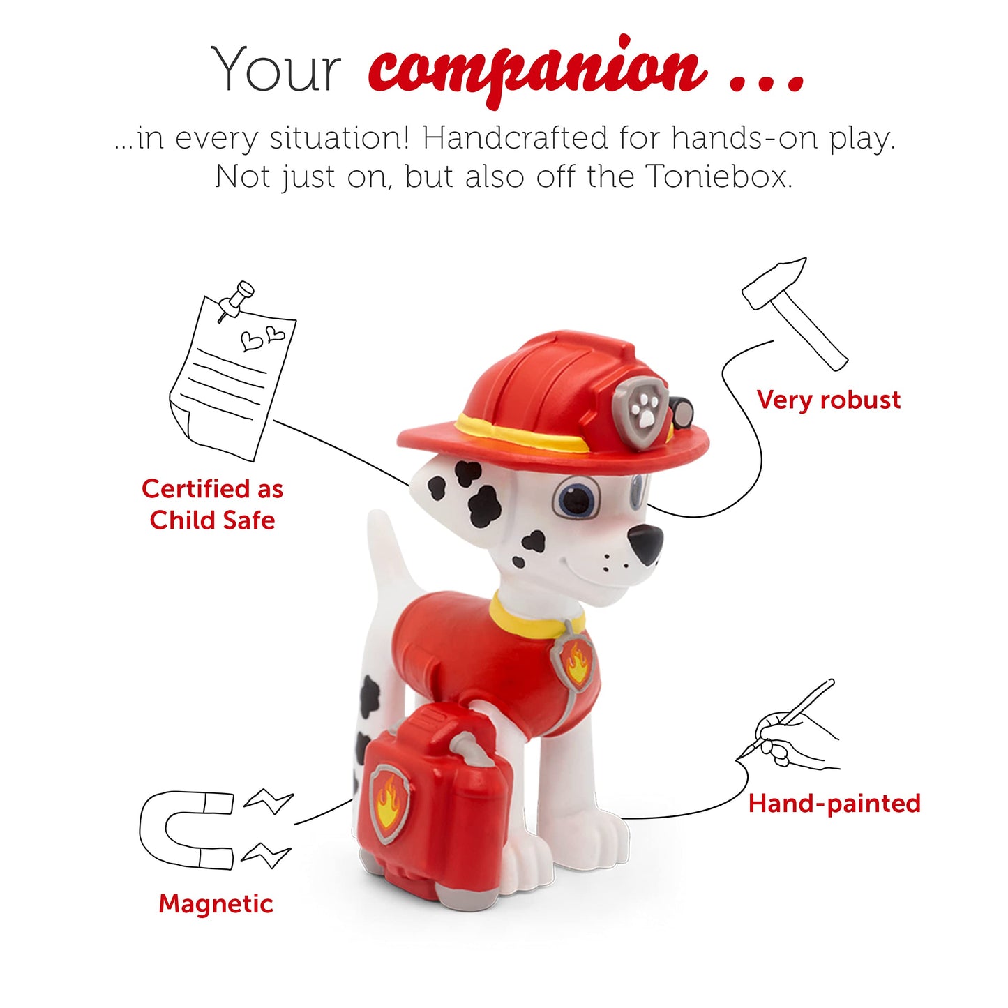 toniesAAudio character for Toniebox, Paw Patrol: Marshall, Audio Book Story collection for children for Use with Toniebox Music