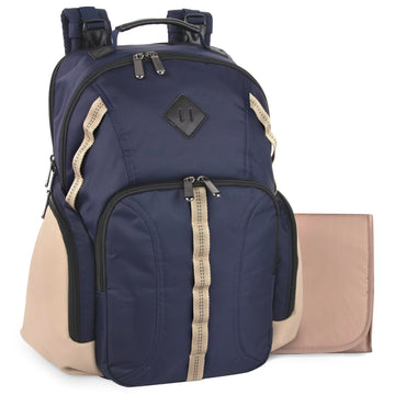 Baby Essentials Super Cooler Two Compartment Diaper Bag Backpack with Changing Pad, Stroller Straps, Insulated Bottle Compartmen
