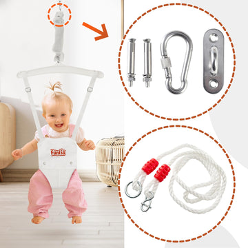 Funlio Baby Jumper With A Ceiling Hook For 6-24 Months, Infant Jumper Doorway With Adjustable Chain, Baby Door Jumper For Indoor