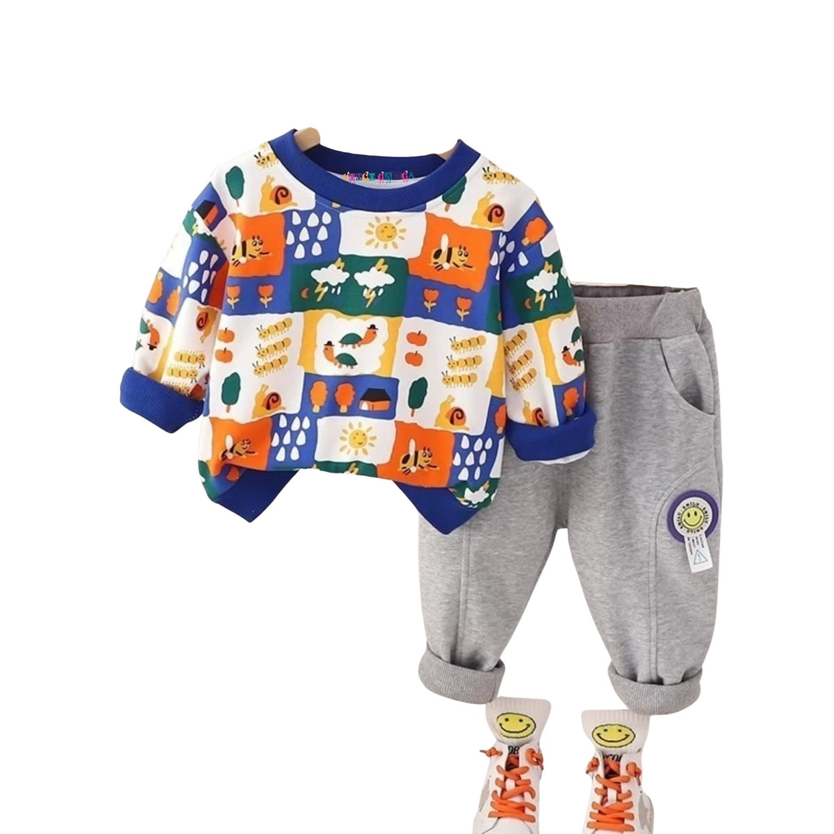 Googo Gaaga BoyS Cotton Printed Sweatshirt With Joggers Baby Boys Clothing Set (23 Years)