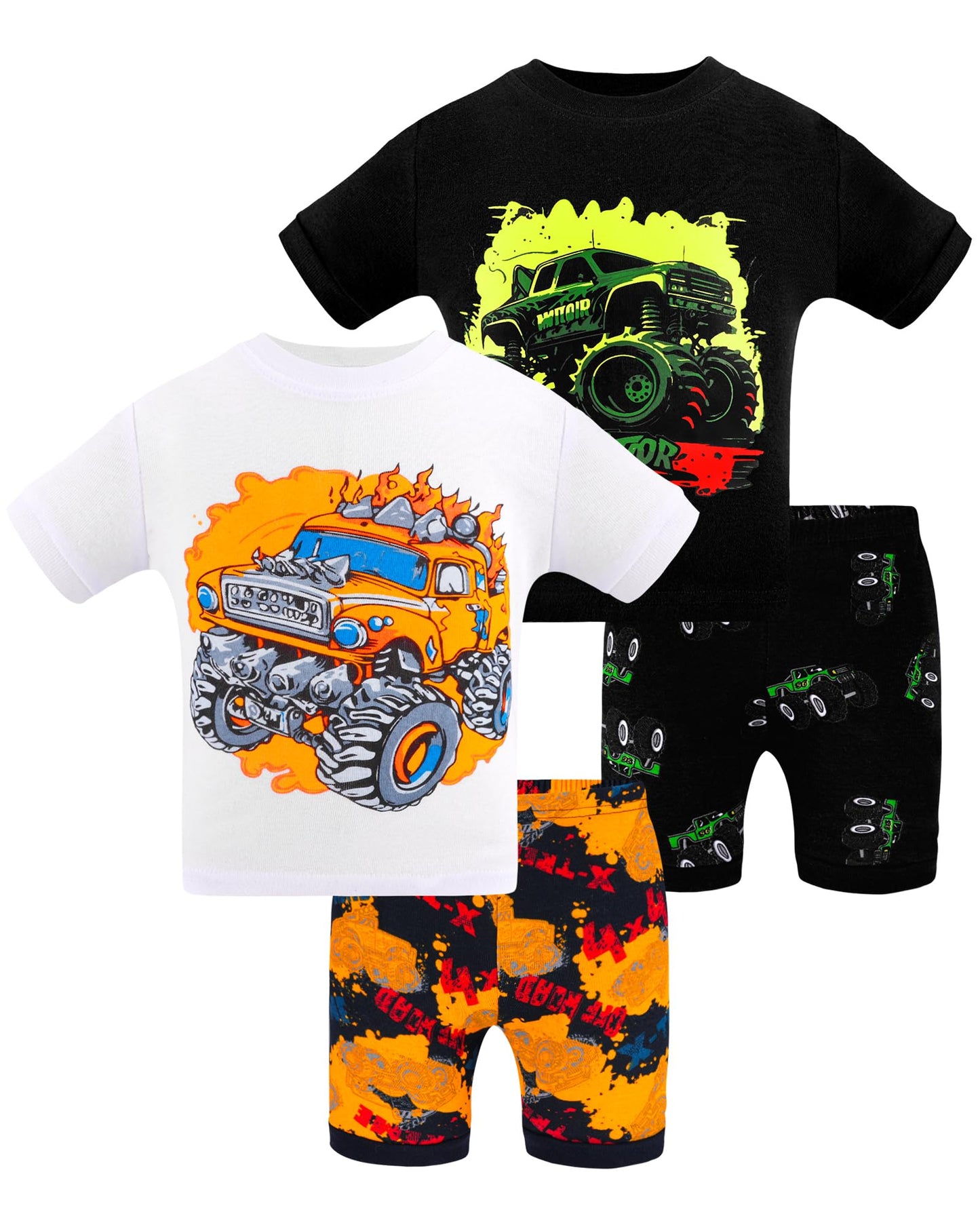 Daughter Queen Boys Pajamas 18-24 Months Summer Pjs Monster Truck Pj Sets Baby Toddler 100% Cotton Short Sleeve Jammies Sleepwea