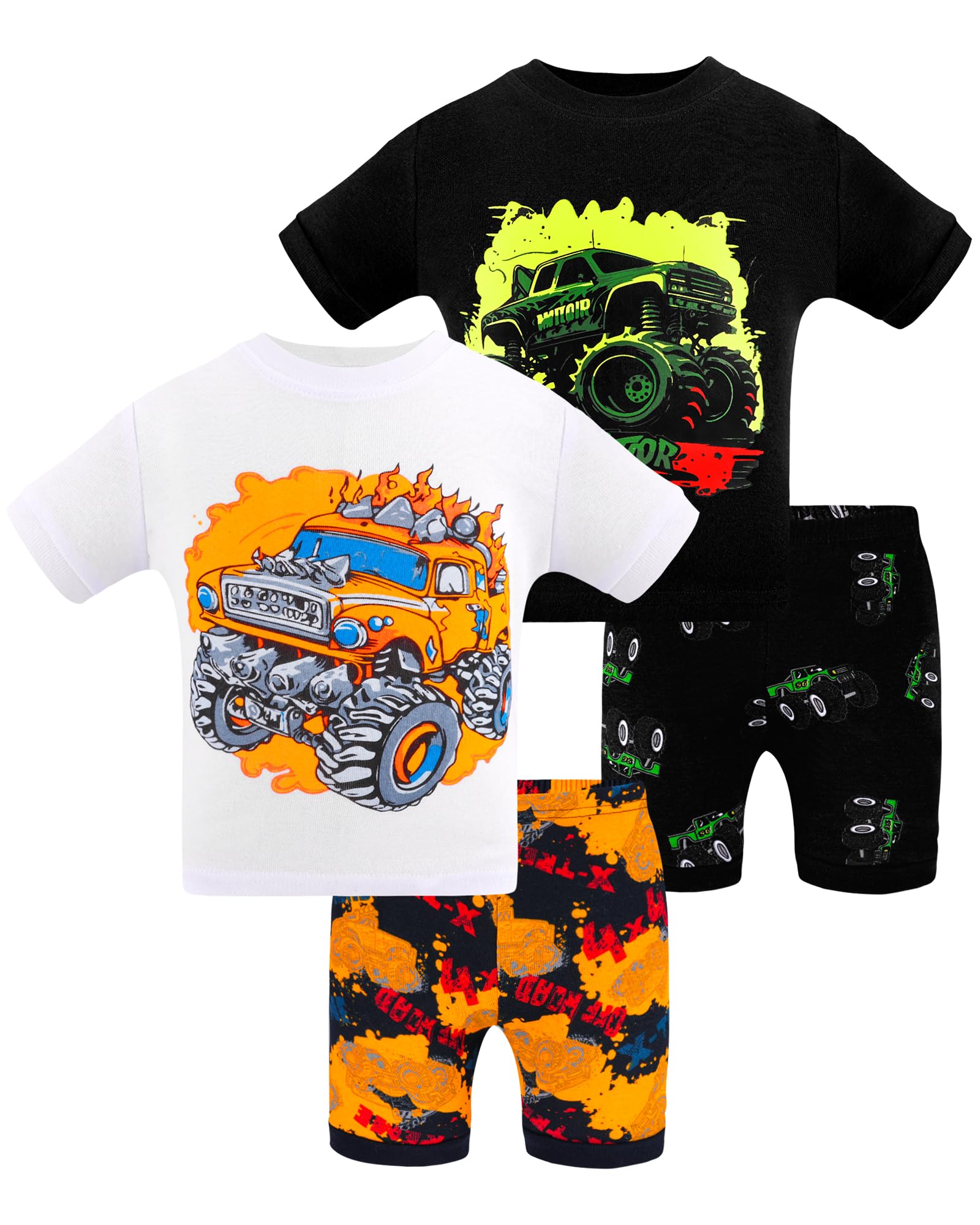Daughter Queen Boys Pajamas 18-24 Months Summer Pjs Monster Truck Pj Sets Baby Toddler 100% Cotton Short Sleeve Jammies Sleepwea