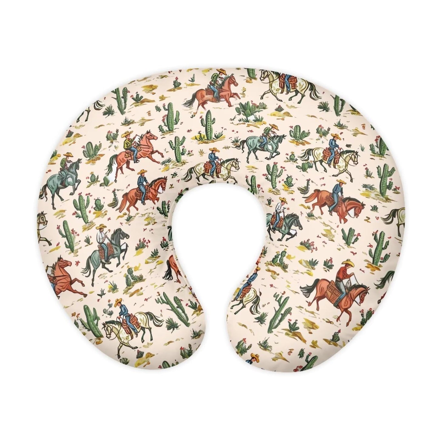 Tongluoye Western Cow Boy Horse Nursing Pillow Cover For Baby Girl Boy Removable Covers For Breastfeeding Pillows Stretchy Breas