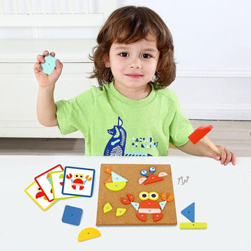 TOOKYLAND Fine Motor Toys, Toy Hammer and Nails Game is Montessori Toys That Exercise Childrens Hands-on Skills and Develop The