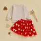 Lagkiyoj Toddler Girl Valentines Day Outfit Letter Heart Long Sleeve Sweatshirt Topstutu Skirt Girls Valentines Day Dress (Apric