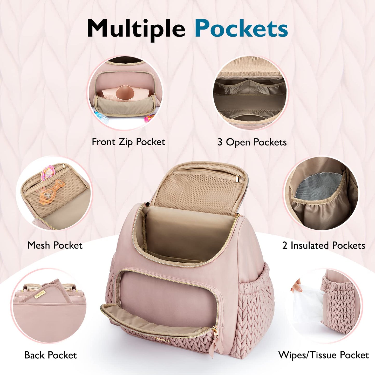 Mommore Diaper Bag Small Diaper Backpack Stylish Newborn Baby Mini Maternity Bags Travel Backpacks With Insulated Pockets, Chang