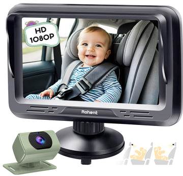 Rohent Green Baby Car Camera - 1080P Hd, 360? Adjustable, Night Vision, 150? Wide-Angle Lens, Easy Installation, Perfect For Bab