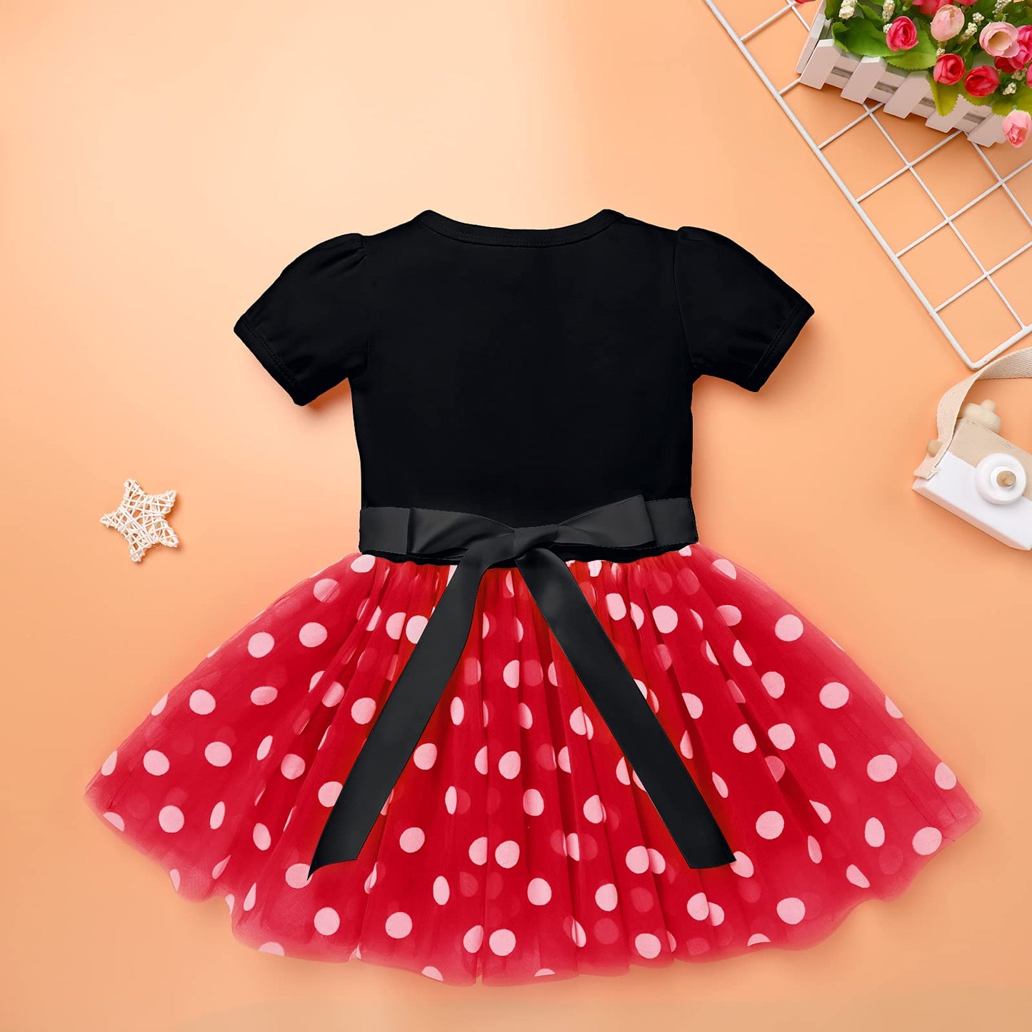 Imekis Mouse 1St Birthday Outfit Baby Girls Dress Polka Dots Mini Tutu Skirt Headband One Year Old Cake Smash Photo Shoot Toddle