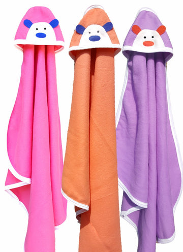 BRANDONN Newborn Original 3PCS.. Big Size (36 X 27) Cute Baby Blankets for Babies (Orange, Purple, Hotpink; Pack of 3)