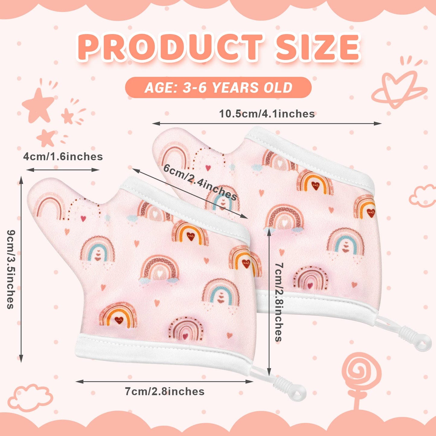 Seematn 4 Pairs Thumb Sucking Stop For Kids Breathable Thumb Suck Guard For Baby Toddler Stop Sucking Fingers Nail Biting Gloves