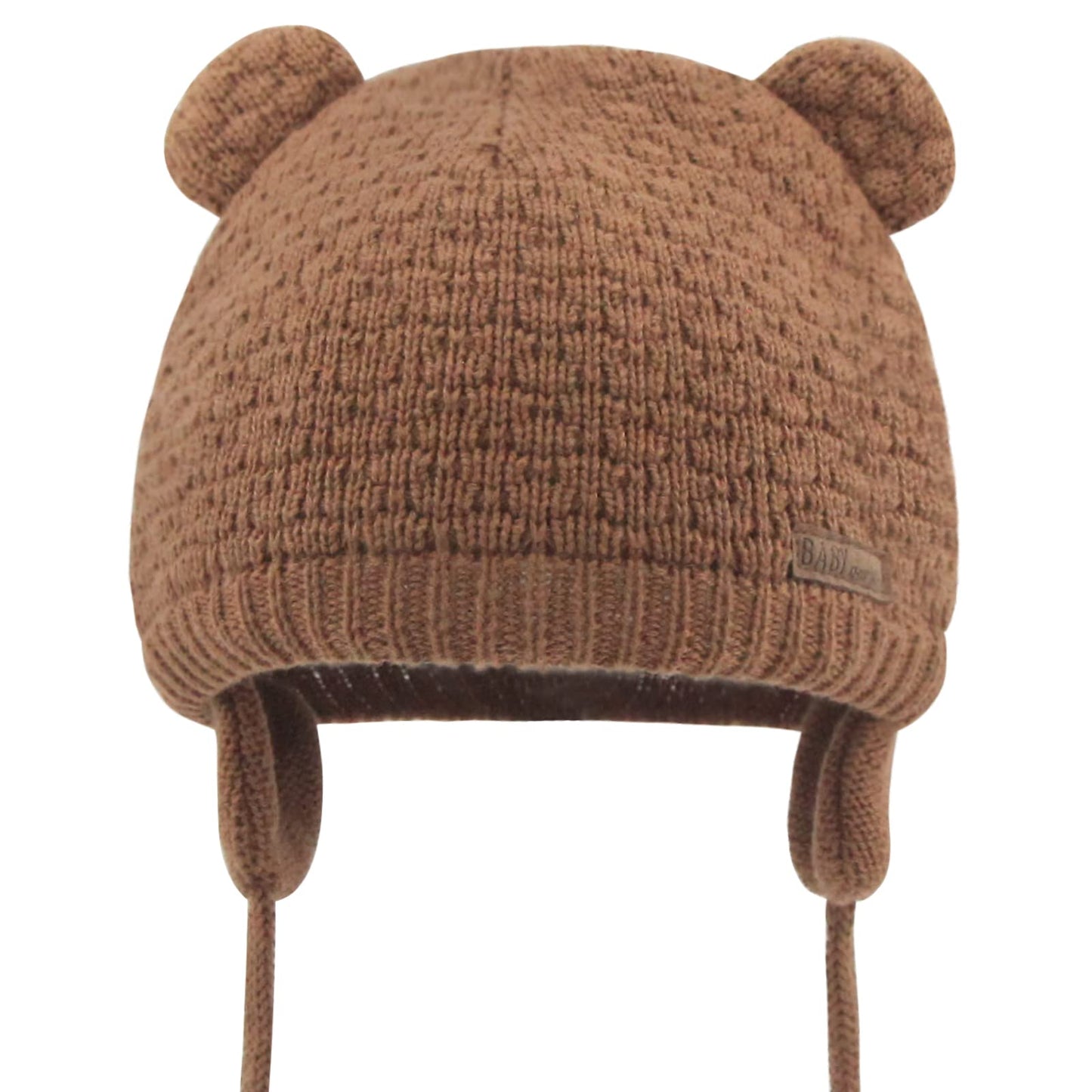 Duoyeree Kids Baby Hat Soft Warm Cable Knit Beanie Toddler Girl Fall Winter Hats(Net-Brown,12-18 Months)