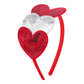 Oneninedream Valentines Headbands For Women Sequin Red Heart Headband For Girl White Glitter Headbands Love Hairbands Valentines