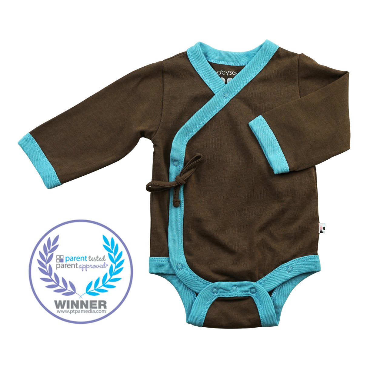 Baby Soy All-Natural Kimono Bodysuit, Chocolate, 0-3 Months