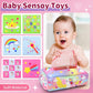 usrela 3 in1 Baby Toys 12 Months - Busy Board Sensory Toys, Tissue Box Toy, Pull String Teether, Learning Toy for Babies 12 18 M