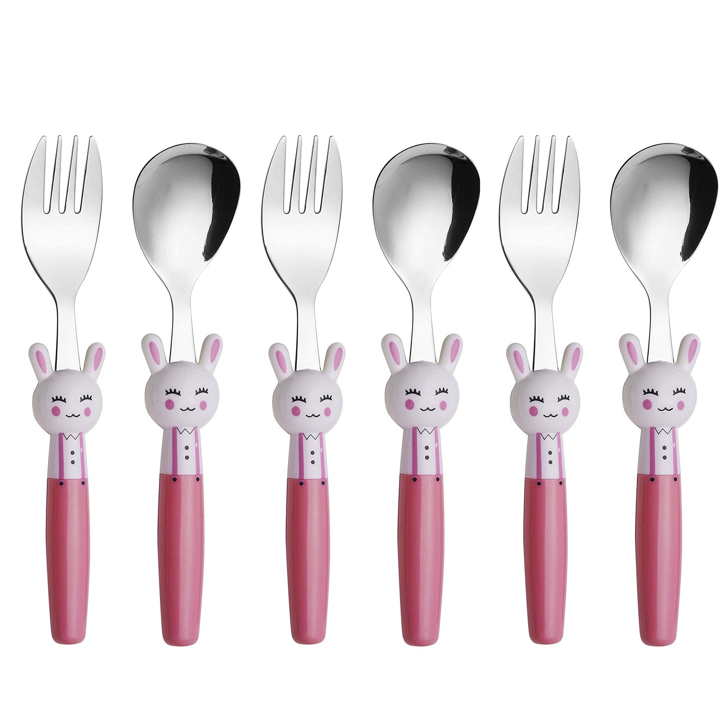 Annova Kids Silverware 6 Pieces Set Children'S Flatware - Stainless Steel Cutlery - 3 X Safe Forks, 3 X Dinner Spoons - Safe Tod