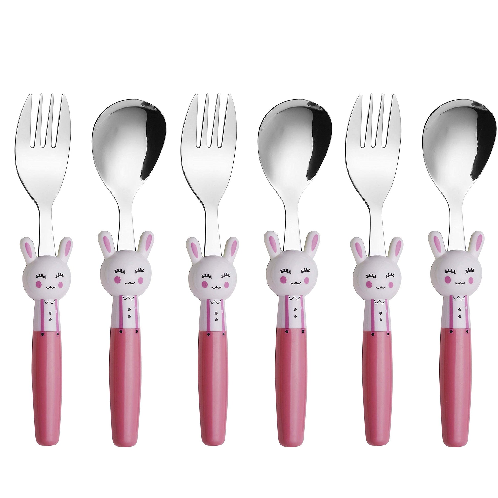Annova Kids Silverware 6 Pieces Set Children'S Flatware - Stainless Steel Cutlery - 3 X Safe Forks, 3 X Dinner Spoons - Safe Tod