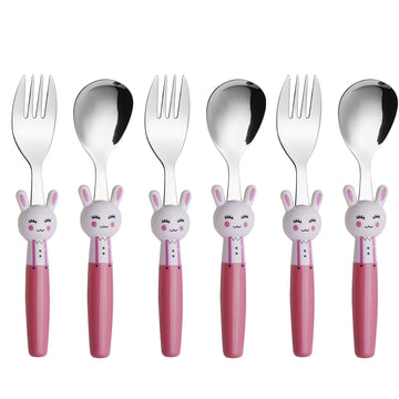Annova Kids Silverware 6 Pieces Set Children'S Flatware - Stainless Steel Cutlery - 3 X Safe Forks, 3 X Dinner Spoons - Safe Tod