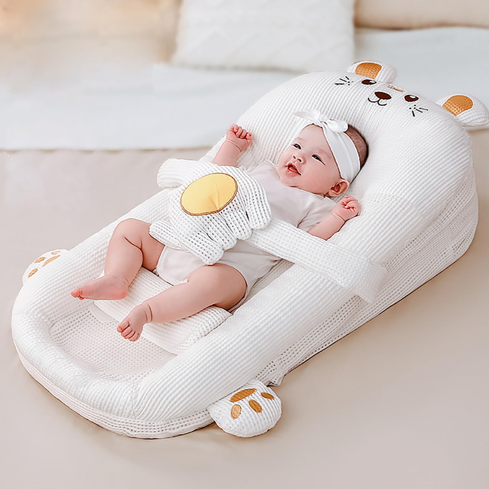 ZIXNEXKOO 2025 Baby Lounger Pillow, Nursing Pillow, Infant Breastfeeding Pillows, Reflux Pillow for Baby Breathable with Machine