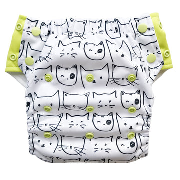 Hybrid Cloth Diaper - Reusable Training Pants, Swim Diaper, Special Needs Briefs, Fits From Baby Up To 10 Years (Size 3, White K