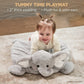 Bearington Baby Lil Spout Tummy Time Mat, 30 X 30 Inch Elephant Plush Stuffed Animal Blanket, Baby Elephant Nursery D  Cor