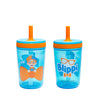 Zak Designs Blippi Kelso Toddler Cups For Travel or At Home, 15oz 2-Pack Durable Plastic Sippy Cups With Leak-Proof Design is Pe