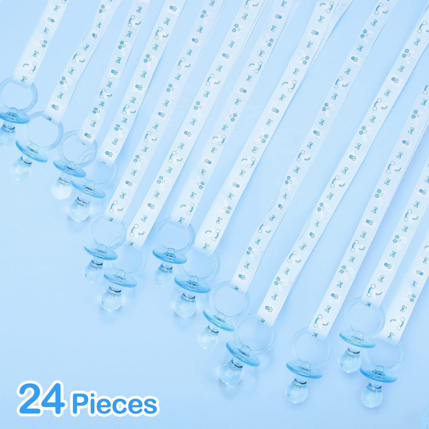 Bbto 24 Pieces Baby Shower Pacifiers Necklace Acrylic Chupones Para Baby Pacifier For Girls Boys Baby Shower Party Game Favors C