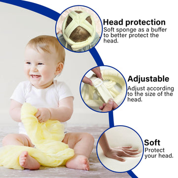 Baby Safety Helmet Adjustable For Walking Crawling, Baby Head Protector No Bumps And Cotton Soft Cushion Toddler Kids Breathable