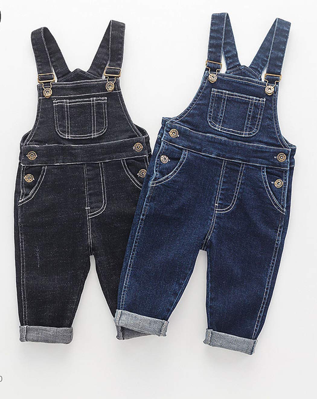 Kidscool Space Baby & Little Boys/Girls Denim Overalls,Jean Workwear,Deep Blue,3-4 Years