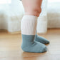 J Poqobog Toddler Baby Girls Boys Socks - Cotton Crew Socks For Baby Gifts Pack Cotton Rich Knee-High Socks Set (Blue -Non Slip,