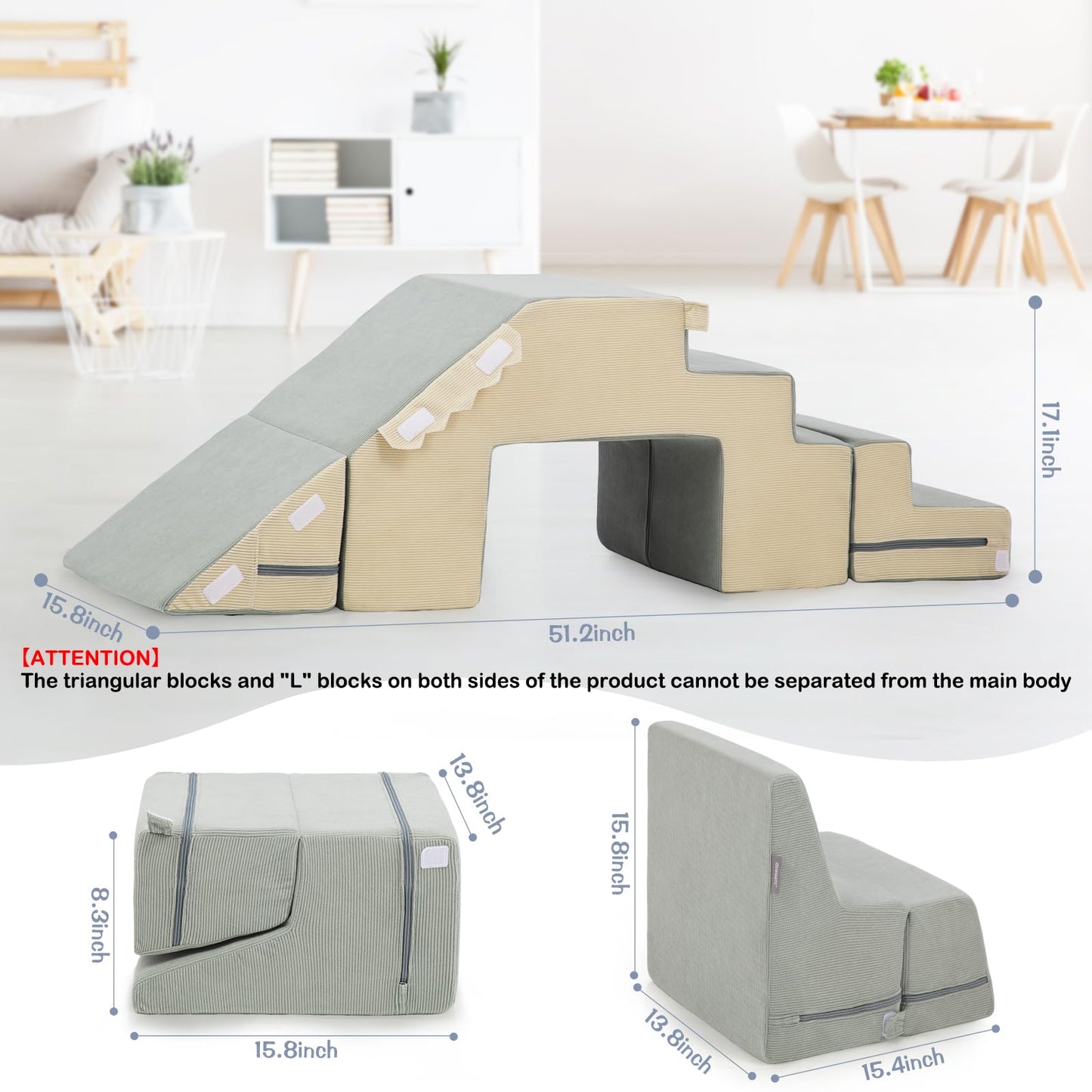 Asweets 4 In 1 Foam Climbing Blocks For Toddlers, Indoor Soft Climb And Crawl Play Climbing Toys For Creativity & Imagination, (