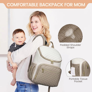 Lovevook Diaper Backpack Large Capacity Baby Bag With Portable Changing Pad, Lightweight Waterproof And Insulated, Multifunction