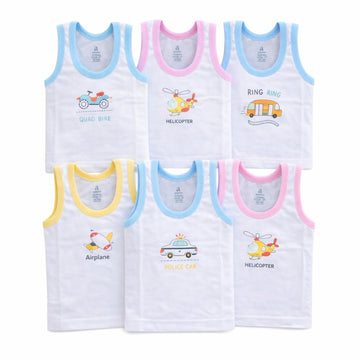 Angaakar Clothings Printed Baby Vest For Kids Cotton Sleeveless Sando Baniyan Toddler Innerwear Baby Cloth For Boys & Girls Pack