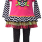 Bonnie Jean Little Girls Owl Dress Legging Outfit Fuchsia 0-3M