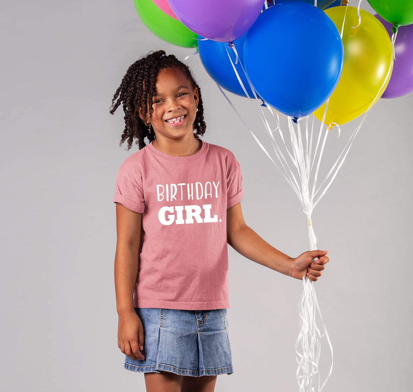 Birthday Girl Shirt Girls Birthday Tee Outfit Toddler Baby 1St 2Nd 3Rd 4Th 5Th 6Th 7Th (White On Mauve, 2 Years)
