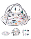 VEVOR Baby Play Gym Mat, Tummy Time Mat with 6 Detachable Sensory Toys, 41.7 x 41.7 Large-Sized Baby Newborn Activity Mat with F