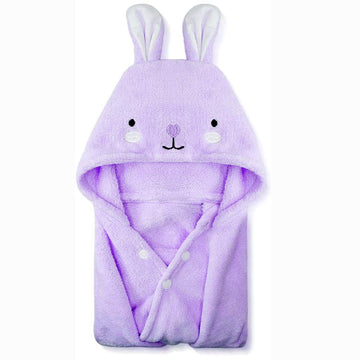 Romasa Toddler Hooded Bath Towel Ultra Soft Towel Highly Absorbent Bathrobe Blanket For Boys Girls- 27.5' X 55' (Purple)
