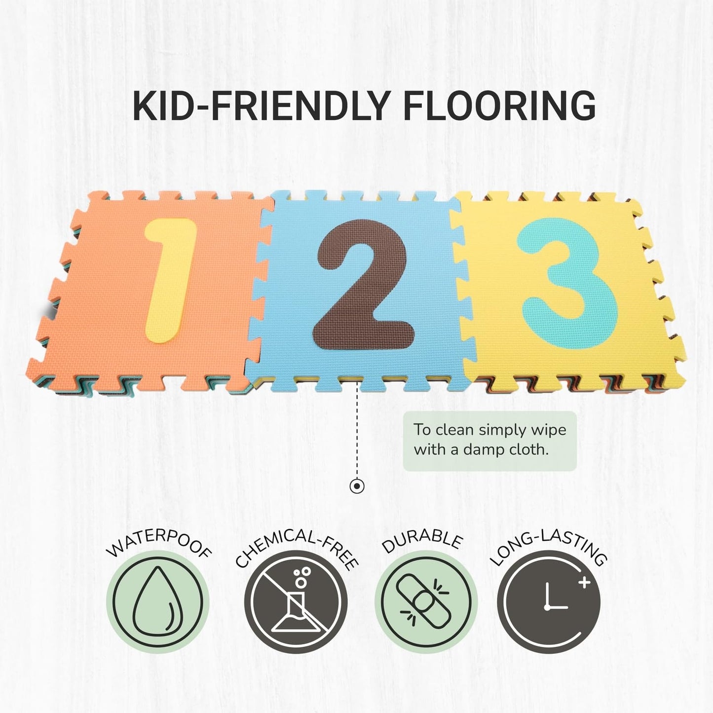 Tadpoles Foam Playmats For Kids, 36 Interlocking Tiles Teach The Abcs And Numbers 0-9, Total Floor Coverage 74X 74(36 Sq Ft), Fo