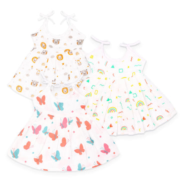 Kidbea 100% Muslin Cloth Frock For Baby Girls | Soft Mulmul Cotton Frock | Summer Wear Frock | Comfortable Baby Products | Sleev