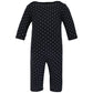Hudson Baby Unisex Baby Cotton Coveralls, Bonjour, 0-3 Months