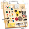 Wooden Busy Board with LED Light Montessori Baby Learning Toys for Toddlers , Sensory Activity Board, Travel Educational Toys, B