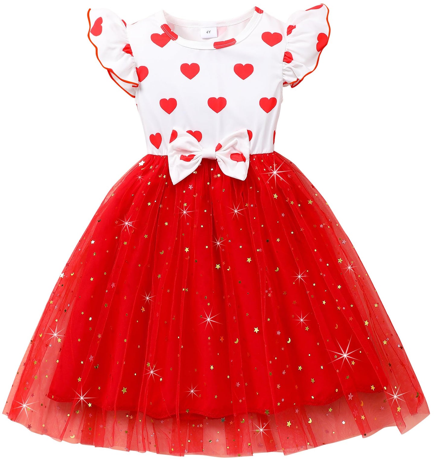 Baby Girls Tutu Dress Short Sleeve Toddler Heart Dresses Kids Tulle Tutu Birthday Princess Sundress Valentines Day Dress Red Cak