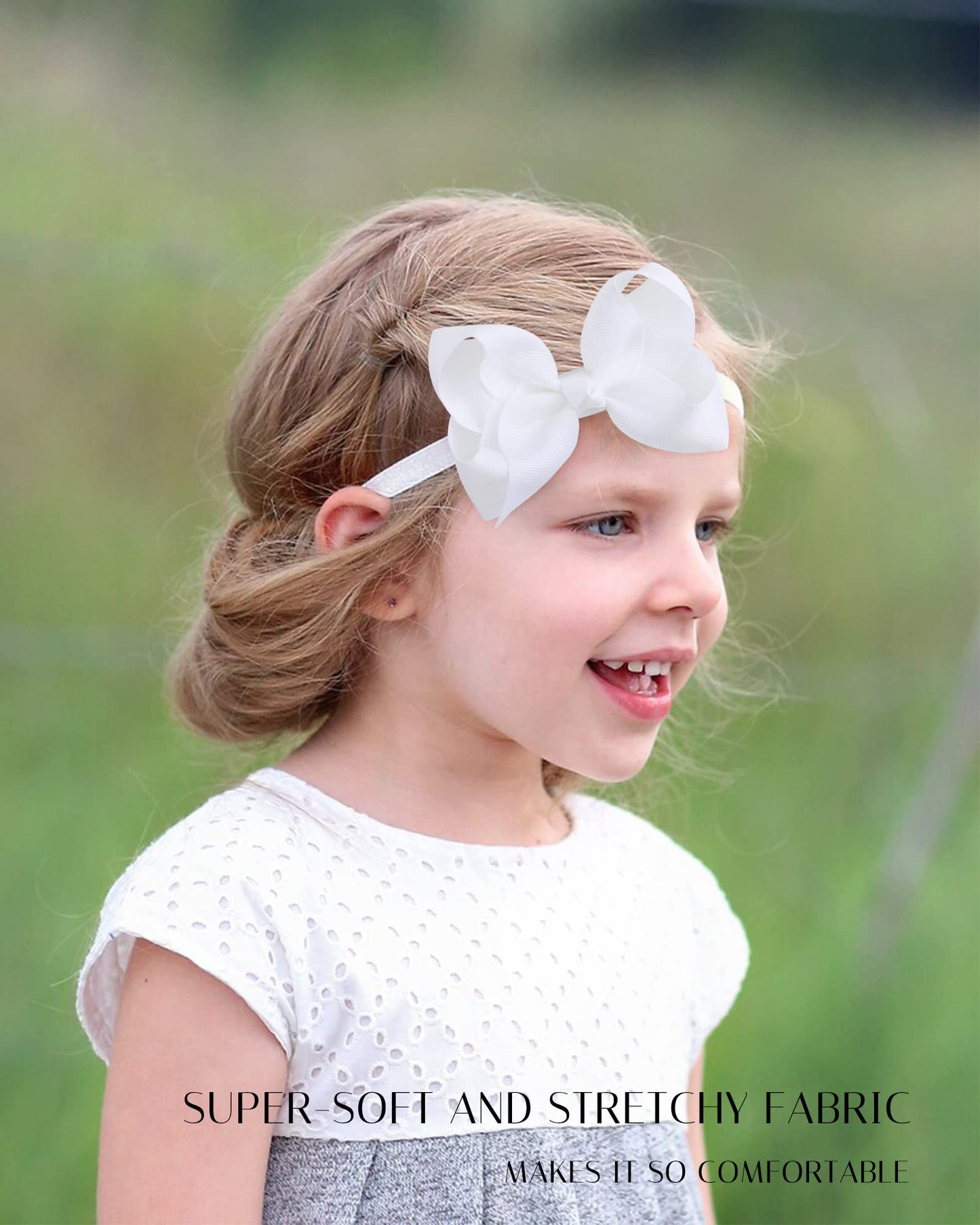 Jollybows 3 Pcs Hairband 4' Baby Girls Headbands Boutique Grosgrain Ribbon Hair Bows For Infants, Toddlers, Kids - Black White K