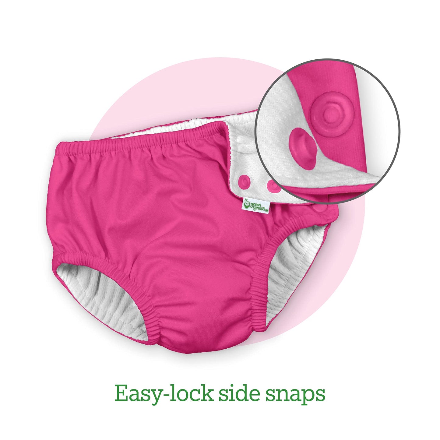 i Play. Baby Ultimate Reusable Snap Swim Diaper, New White, 12-18 Months
